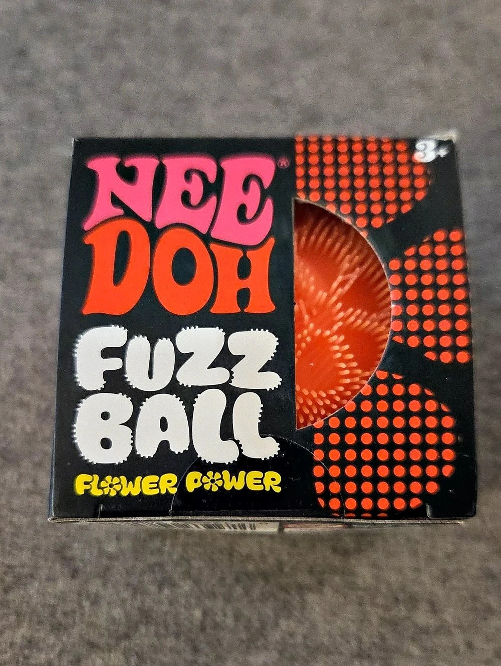 NeeDoh Fuzz Ball Flower Power Orange Squish Velvet Squeeze Nee Doh Schylling